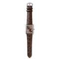 CARTIER-inspired rectangular brown leather watch