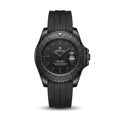 Reward black submariner-style watch with black rubber strap and date display