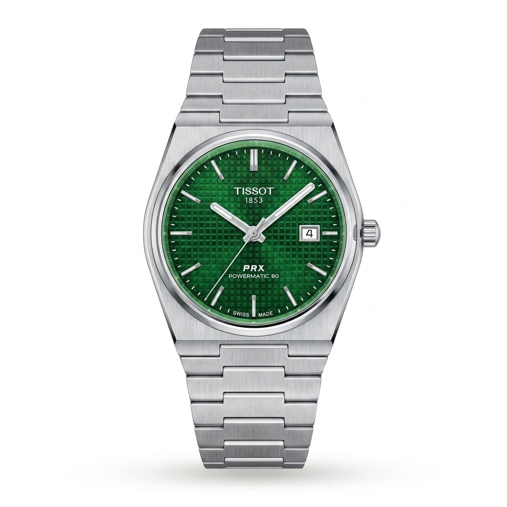 TISSOT PRX Powermatic 80 green dial watch