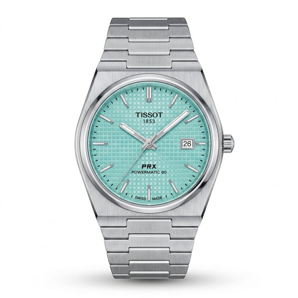 TISSOT PRX Powermatic 80 ice mint green dial watch